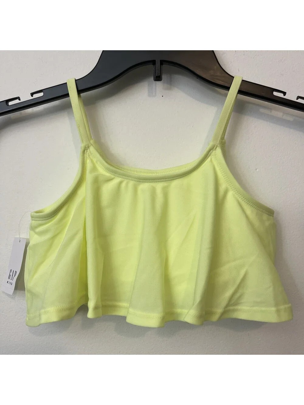Gap Kids Girls XXL 14-16 Neon Yellow Ruffled Bikini Swim Top NWT! A752